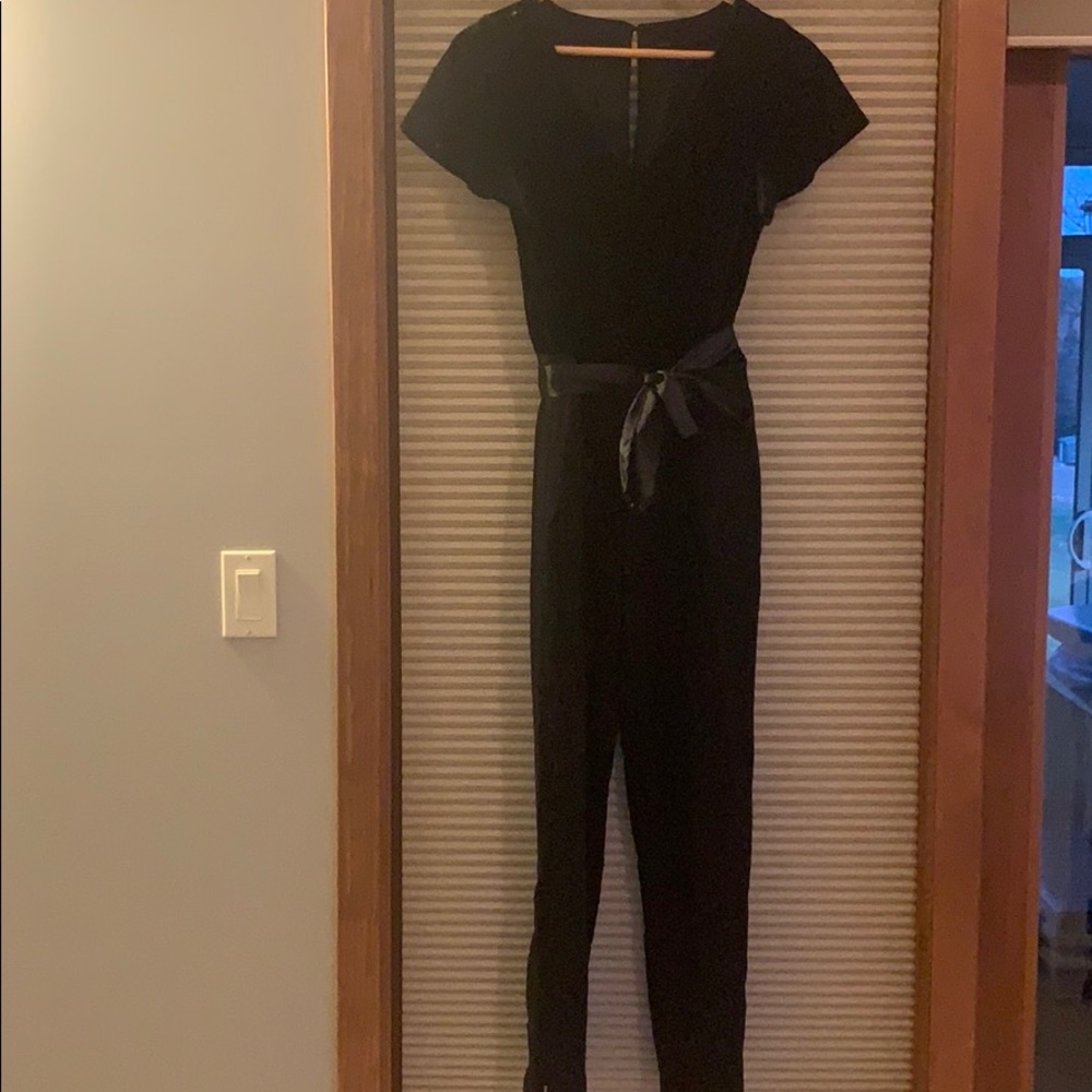 Black velvet bodice jumpsuit